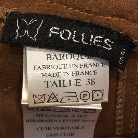 Follies brown suede and leather skirt. - Picture 4 of 6